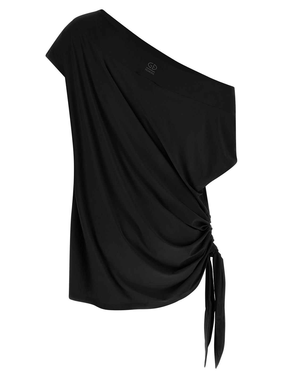 GOLDBERGH Women's Short-Sleeve Polyamide Satin Short Dress - Black