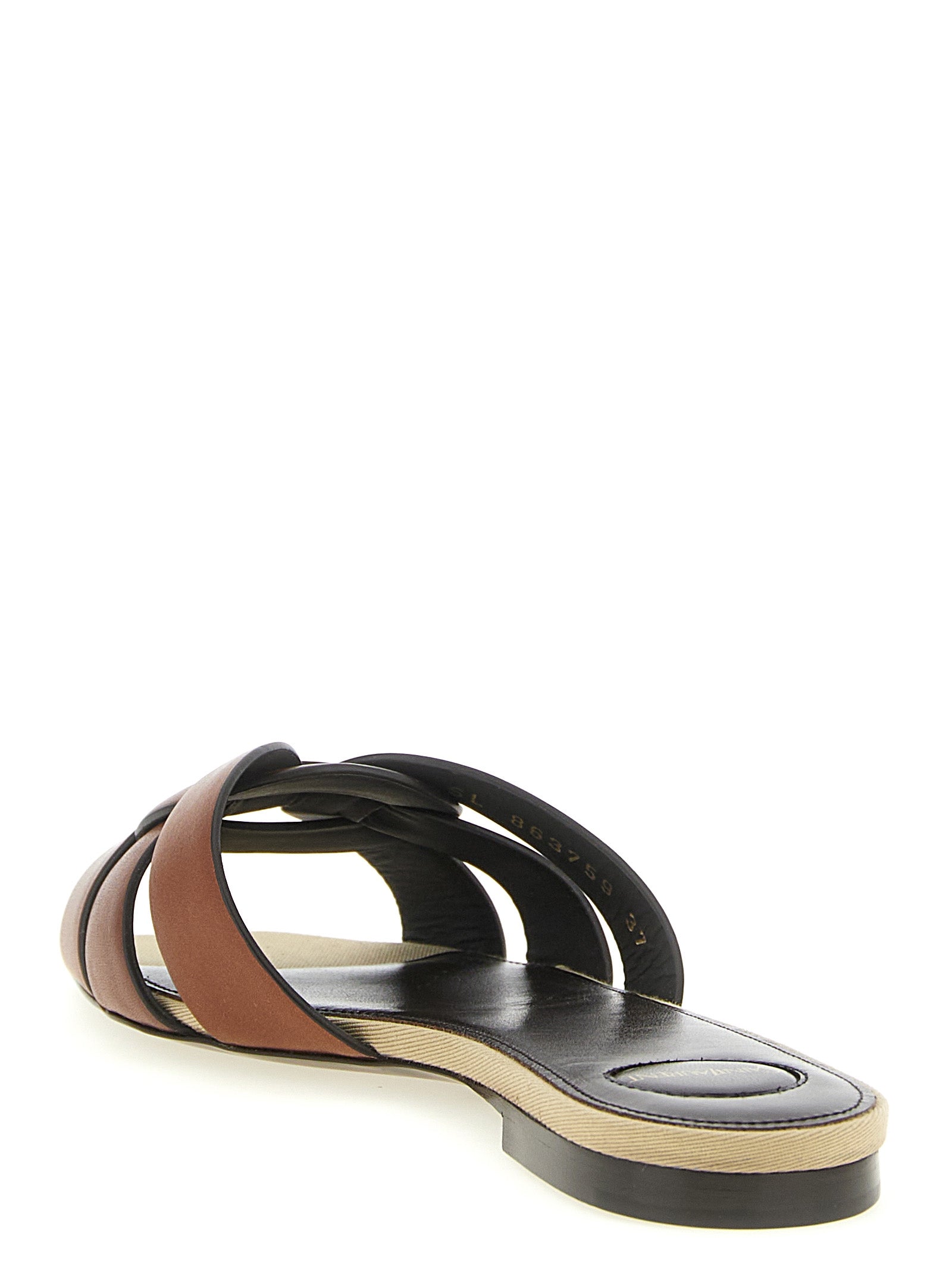 Mules Sliders Flat Shoes by Saint Laurent for women in calfskin leather brown showcases a enchanting silhouette as part of the Women's Calfskin Leather Mules Sliders Flat Shoes collection, defined by a enchanting square toe style and for a enchanting look.