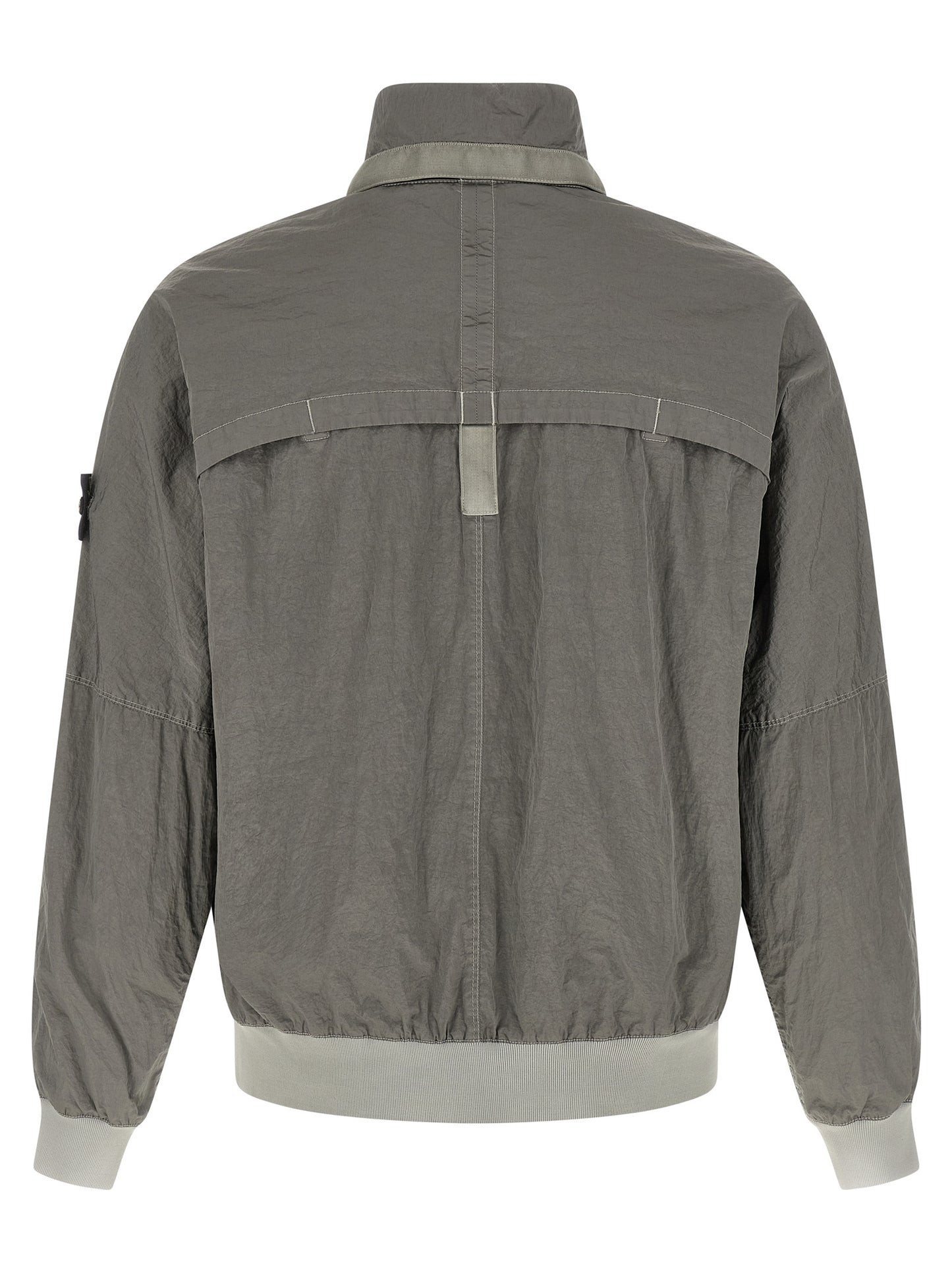Hooded Bomber Jacket by Stone Island for men in nylon gray features an on trend silhouette, showcasing refined hooded and a sophisticated hooded neckline for a truly on trend finish.