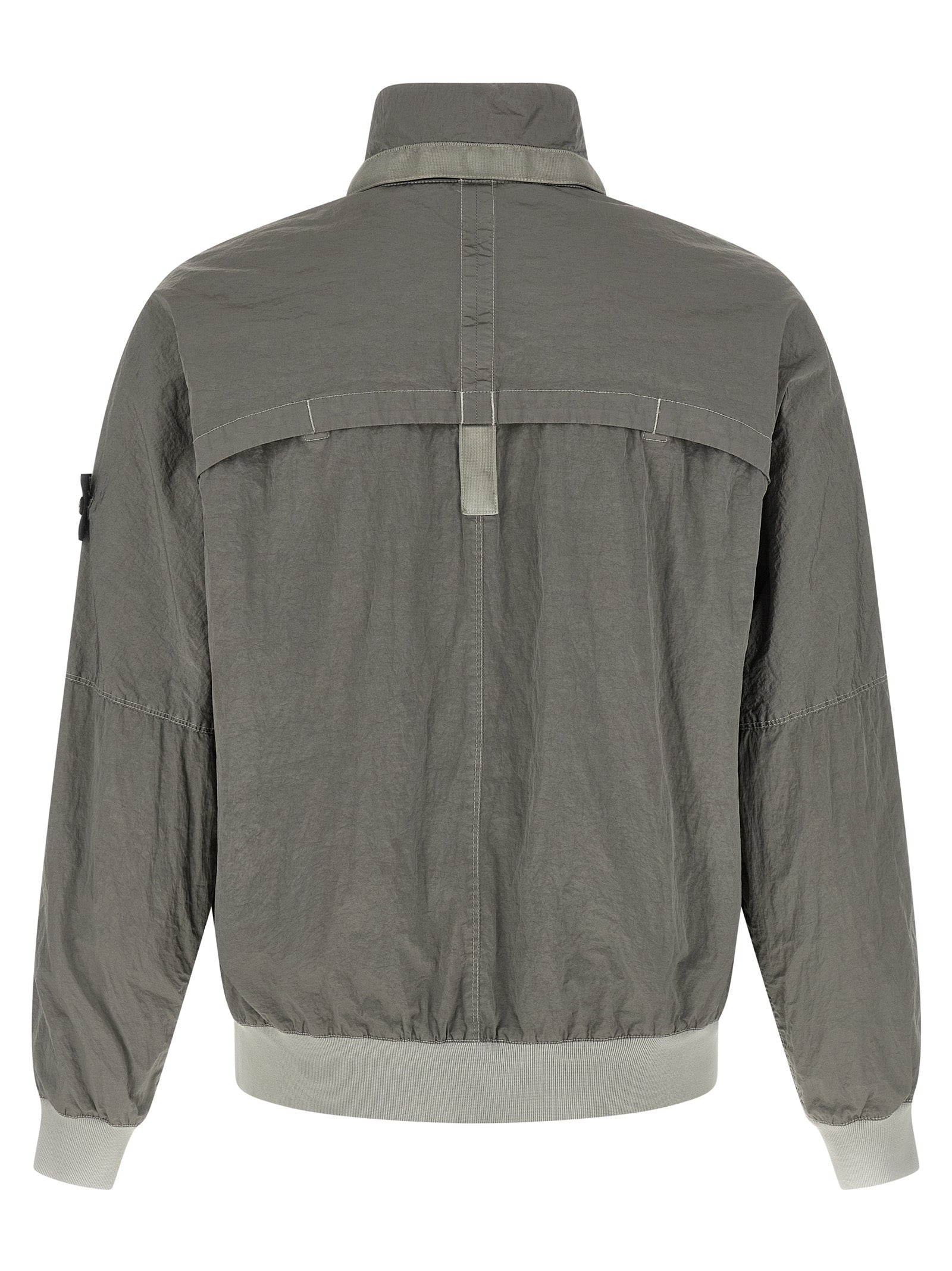 Hooded Bomber Jacket by Stone Island for men in nylon gray features an on trend silhouette, showcasing refined hooded and a sophisticated hooded neckline for a truly on trend finish.