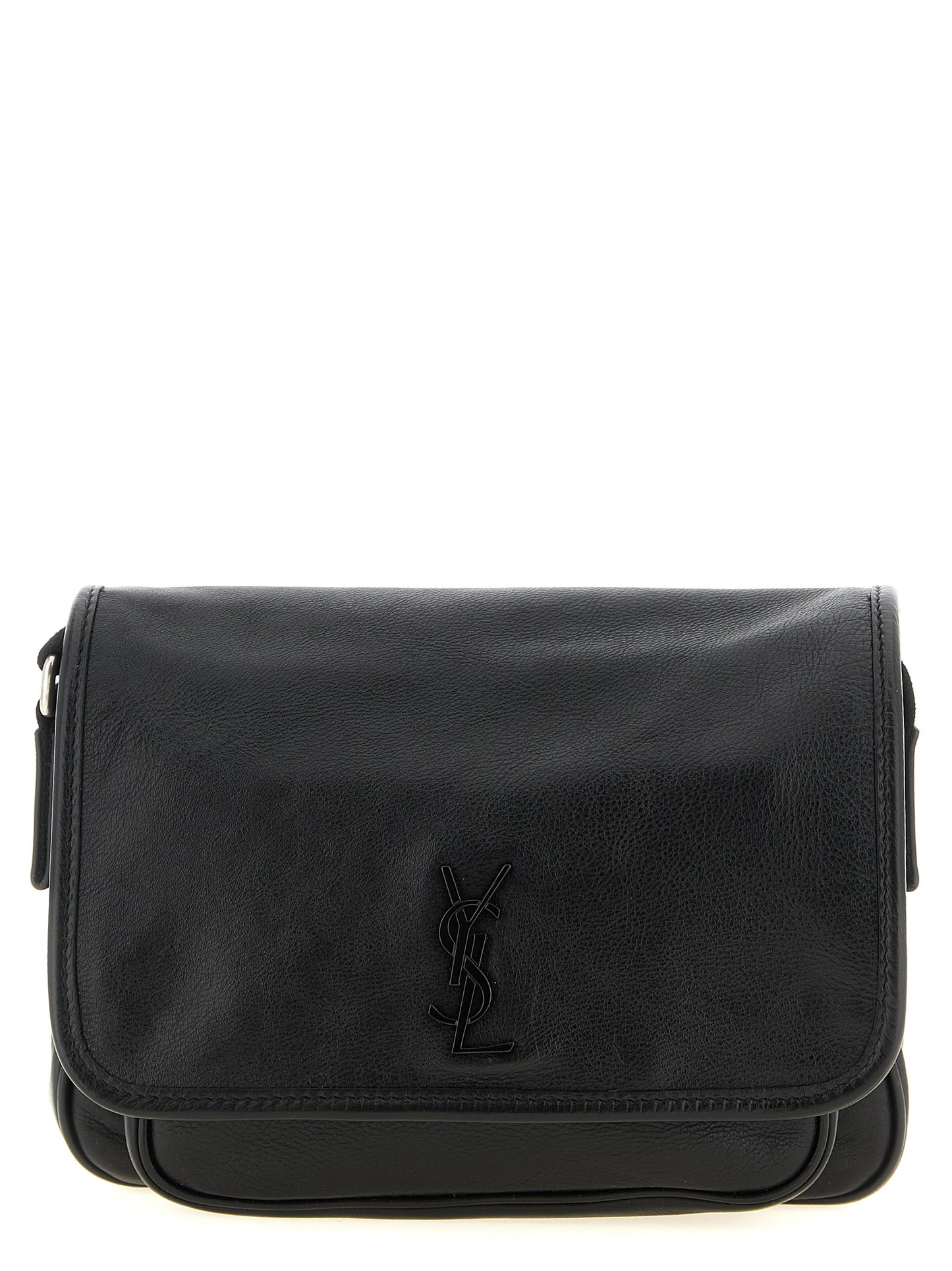 Small Crossbody Messenger Bag by Saint Laurent for men in calfskin leather black features an fashionable Cassandre Essence Niki Calfskin Leather Small Crossbody Messenger Bag design with a fashionable flap & magnetic, ample , and versatile crossbody-strap, shoulder-strap & adjustable-strap for a sophisticated finish.