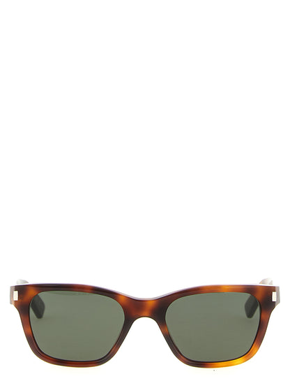Sunglasses by Saint Laurent for men in cotton brown showcases a ethereal silhouette, featuring brown coloured frame with for a ethereal finish.