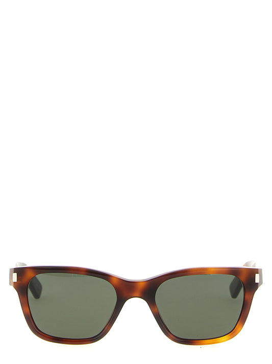 Sunglasses by Saint Laurent for men in cotton brown showcases a ethereal silhouette, featuring brown coloured frame with for a ethereal finish.