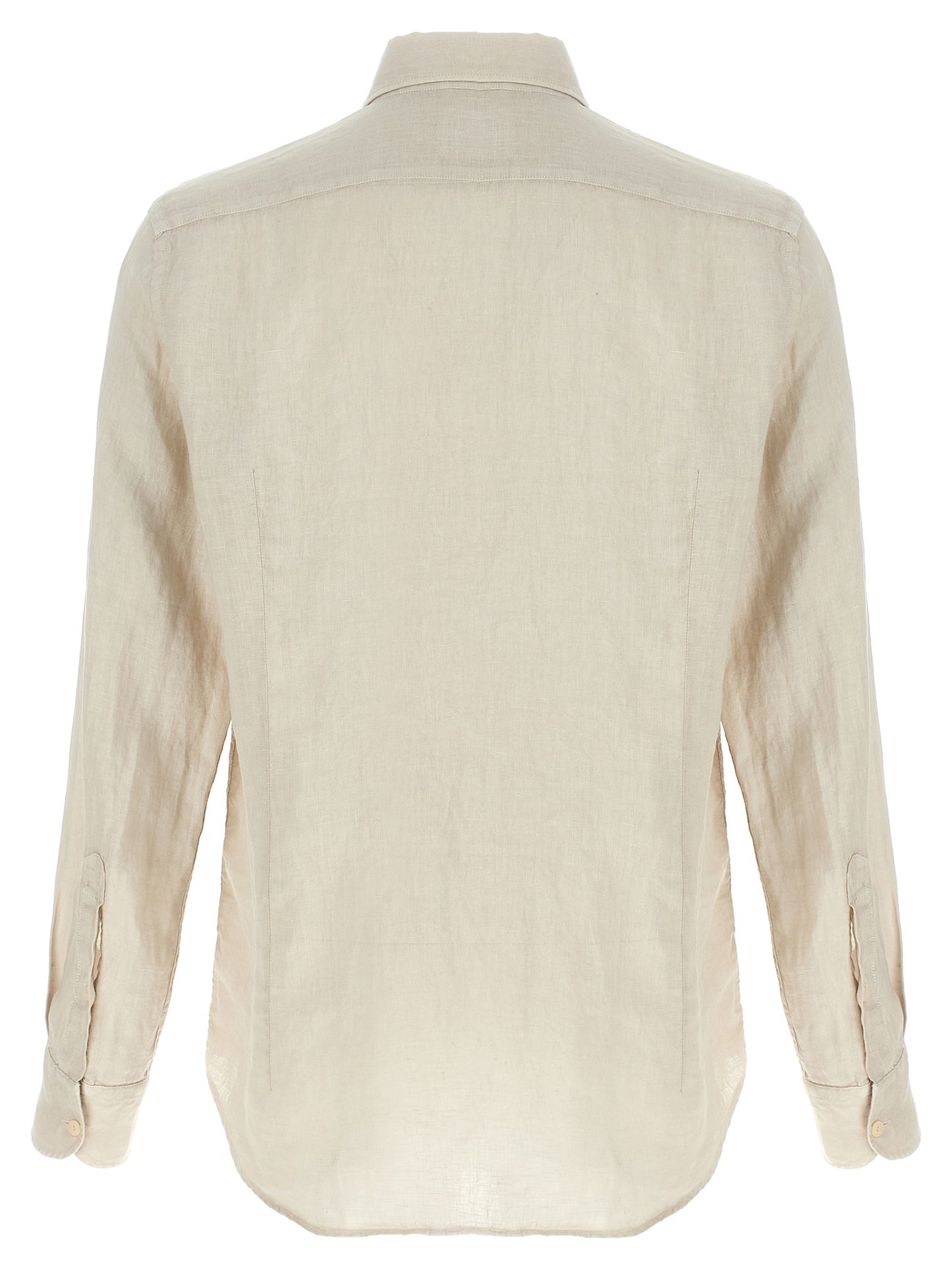 Shirt by MC2 Saint Barth for men in linen beige showcases a sublime silhouette, artfully detailed with a sublime and for a sophisticated, sublime finish.