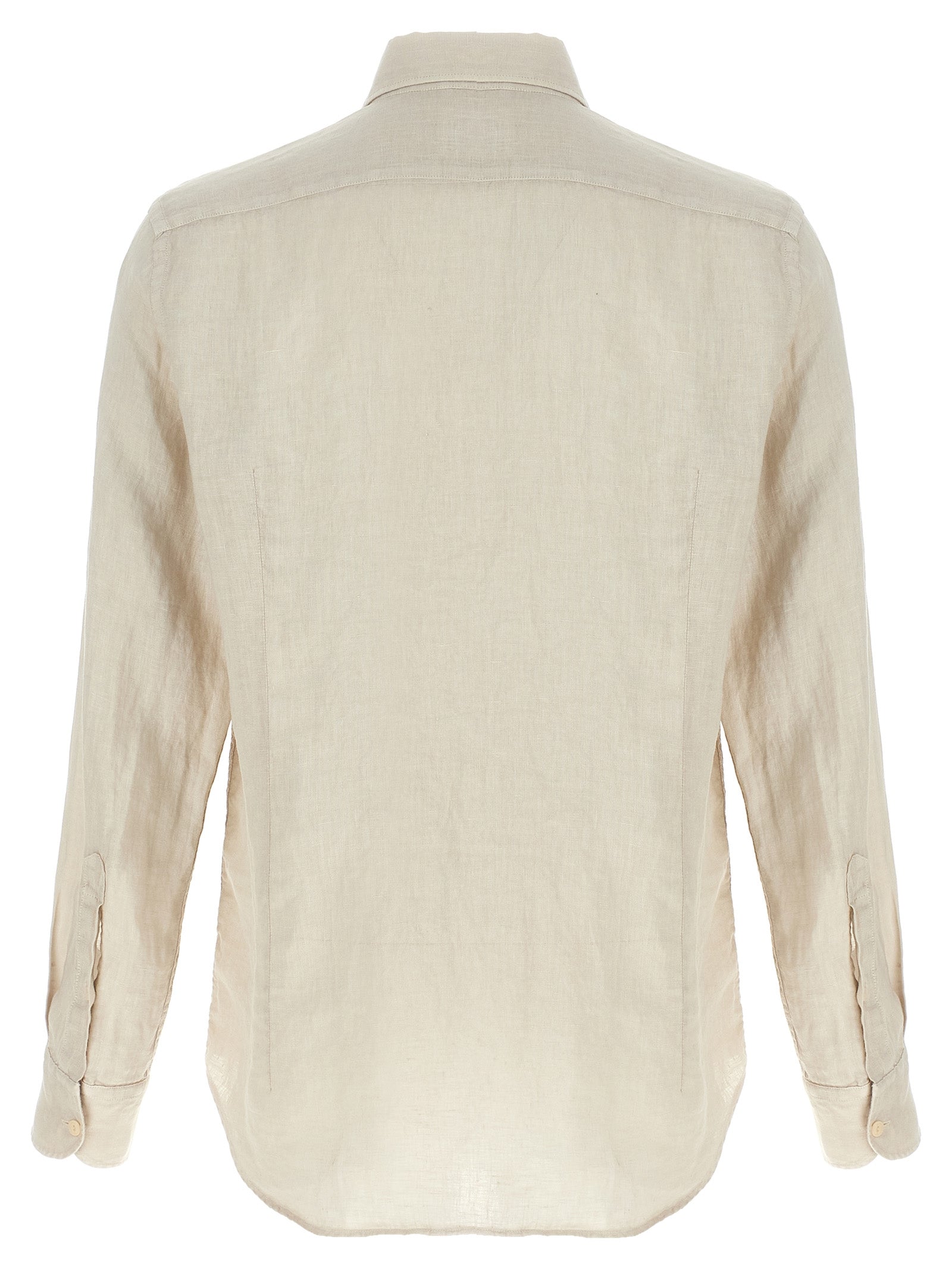 Shirt by MC2 Saint Barth for men in linen beige showcases a sublime silhouette, artfully detailed with a sublime and for a sophisticated, sublime finish.