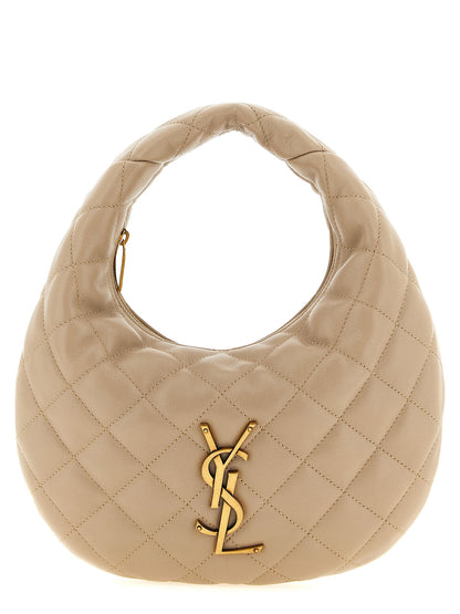 Saint Laurent Cassandre Icarino Lamb Leather Quilted Handbag - Beige Signature