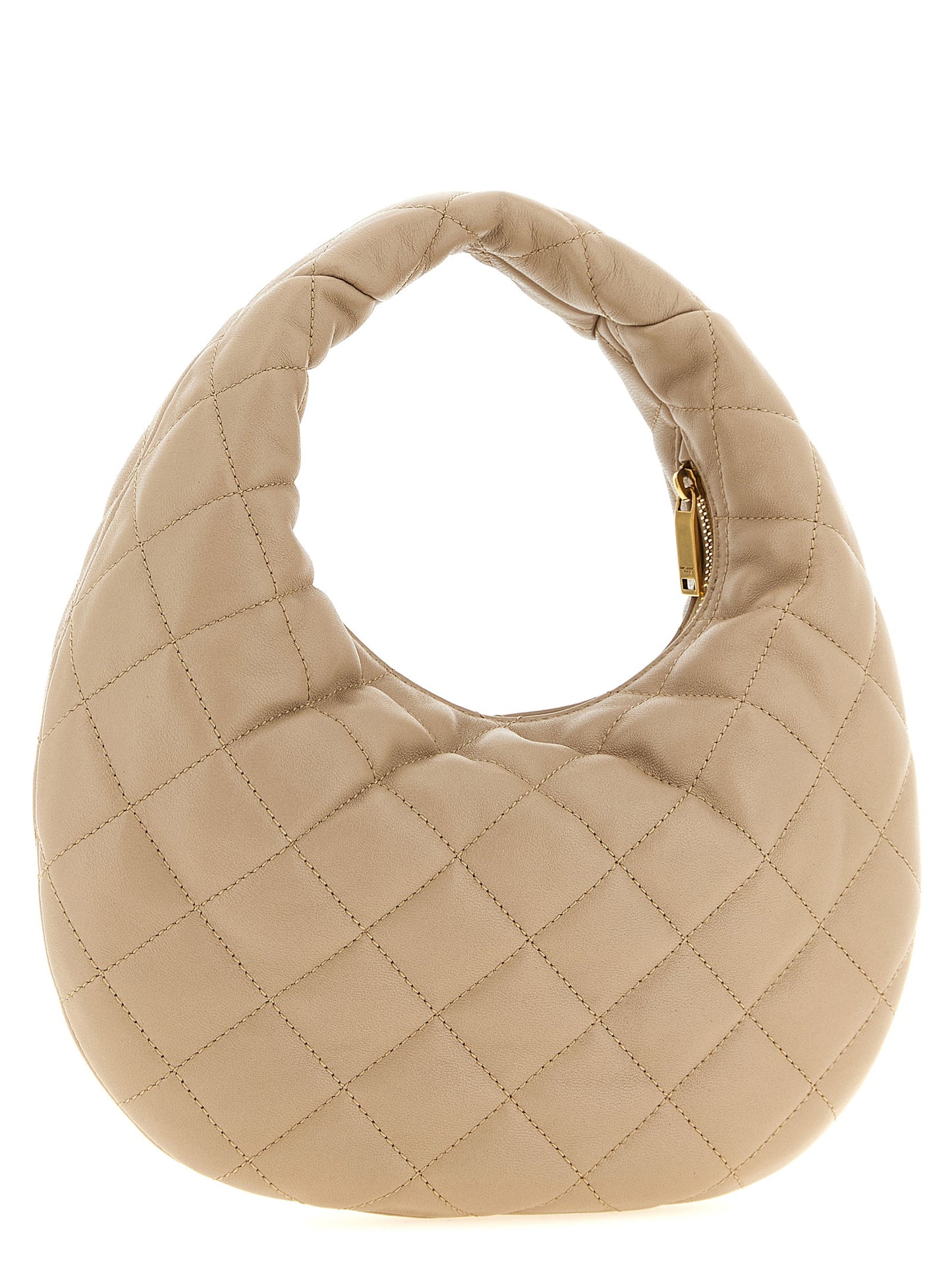 Saint Laurent Cassandre Icarino Lamb Leather Quilted Handbag - Beige Signature
