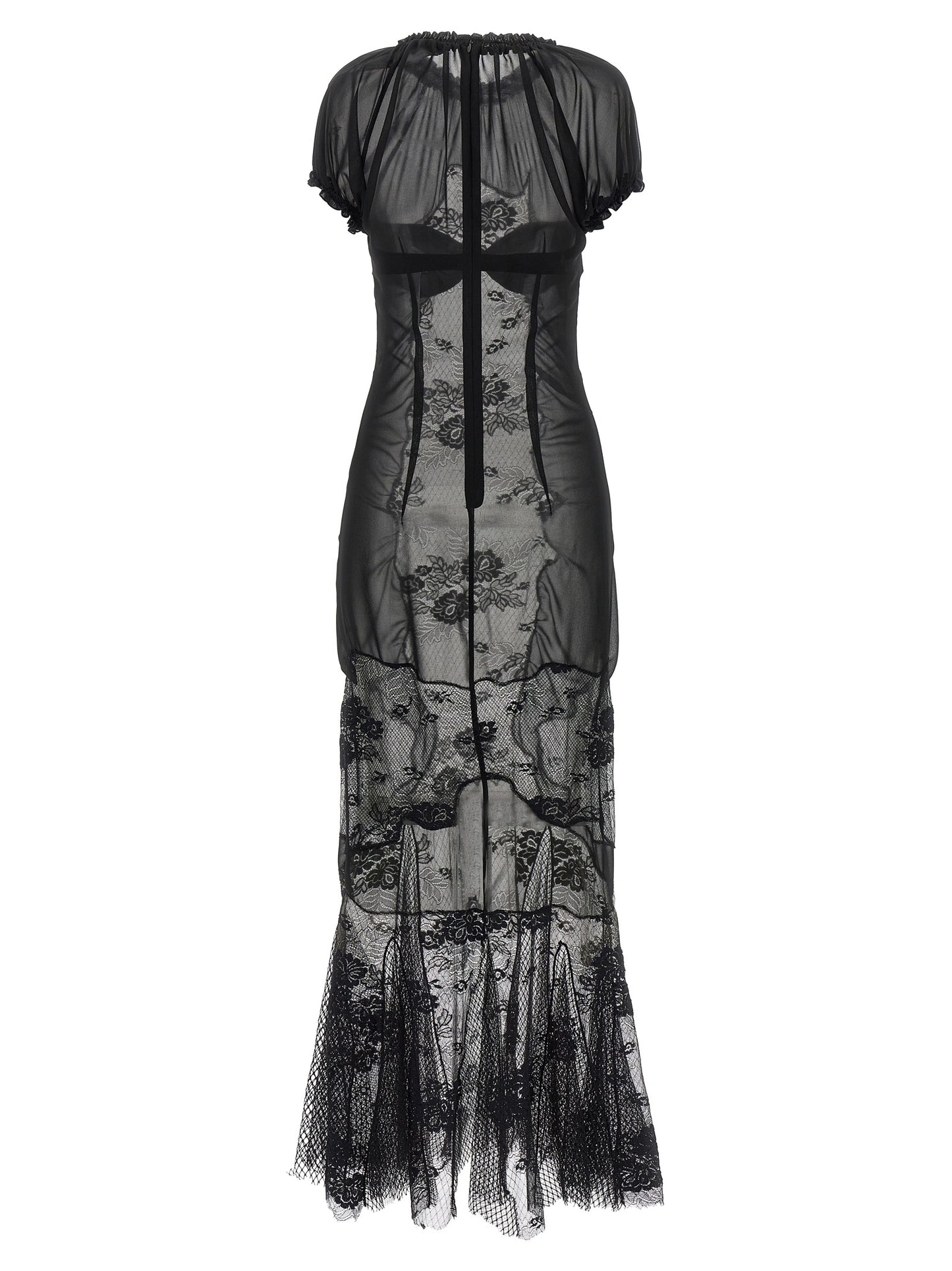 Dress by The Attico for women in polyamide cotton black features an magnificent silhouette, artfully detailed with a magnificent high-neck neckline and that flows into an magnificent midi short.