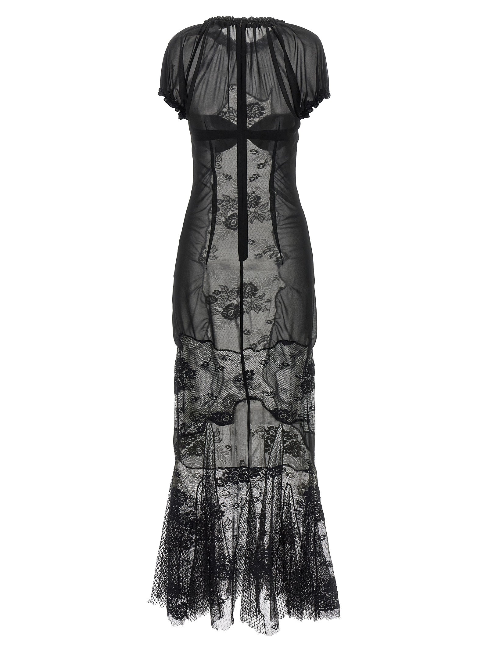 Dress by The Attico for women in polyamide cotton black features an magnificent silhouette, artfully detailed with a magnificent high-neck neckline and that flows into an magnificent midi short.