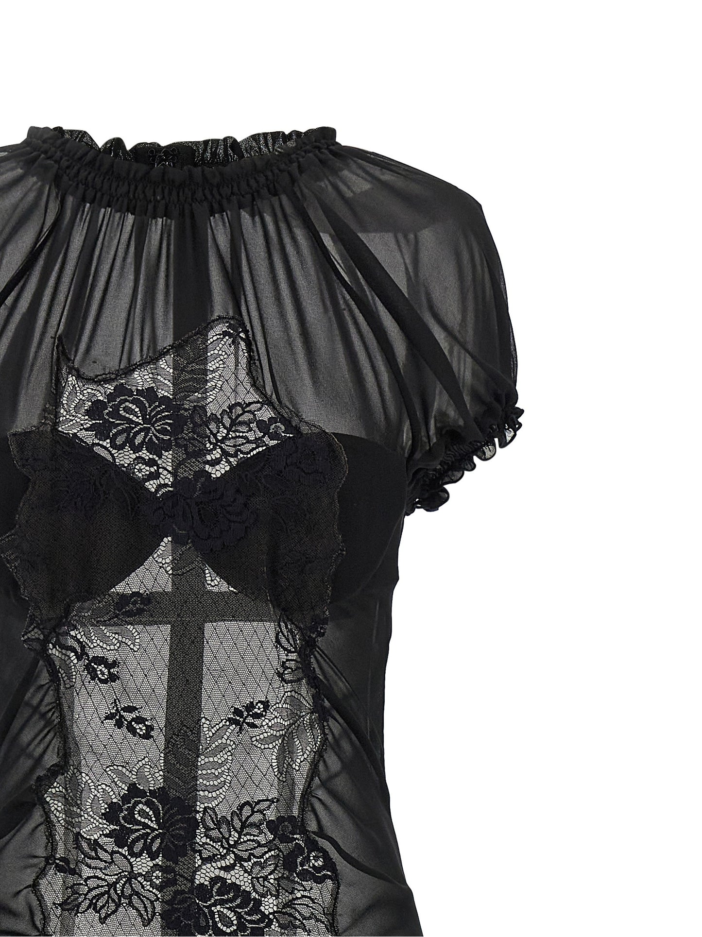 Dress by The Attico for women in polyamide cotton black features an eye catching silhouette with a sophisticated high-neck neckline, elegant , and a refined midi short for a eye catching aesthetic.