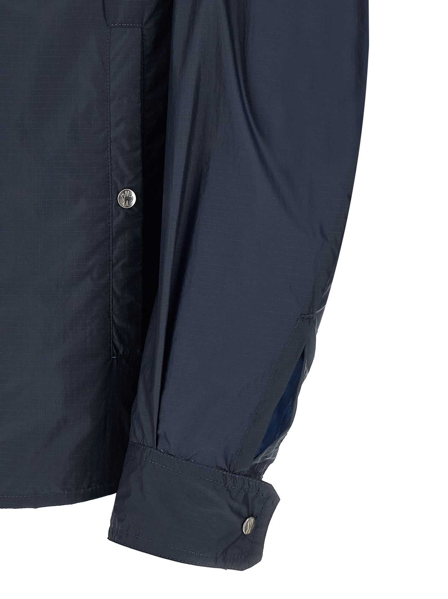 Shirt by Moncler for men in nylon felt blue & transparent features an polished silhouette, showcasing a sophisticated and detail for a truly polished finish.
