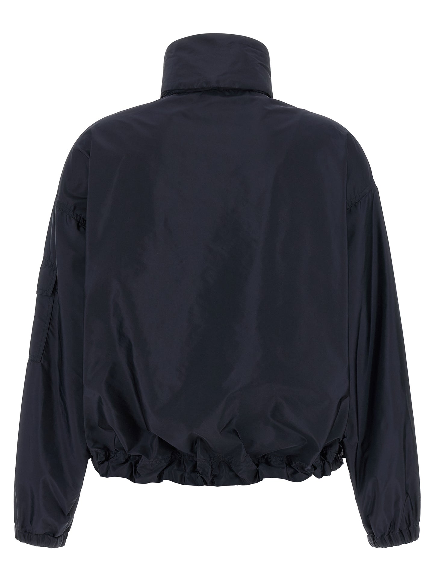 Hooded Windbreaker Jacket by Moncler for women in nylon blue features an stylish silhouette, showcasing a sophisticated hooded neckline and performance-driven pockets, hooded & windproof for a premium, stylish look.