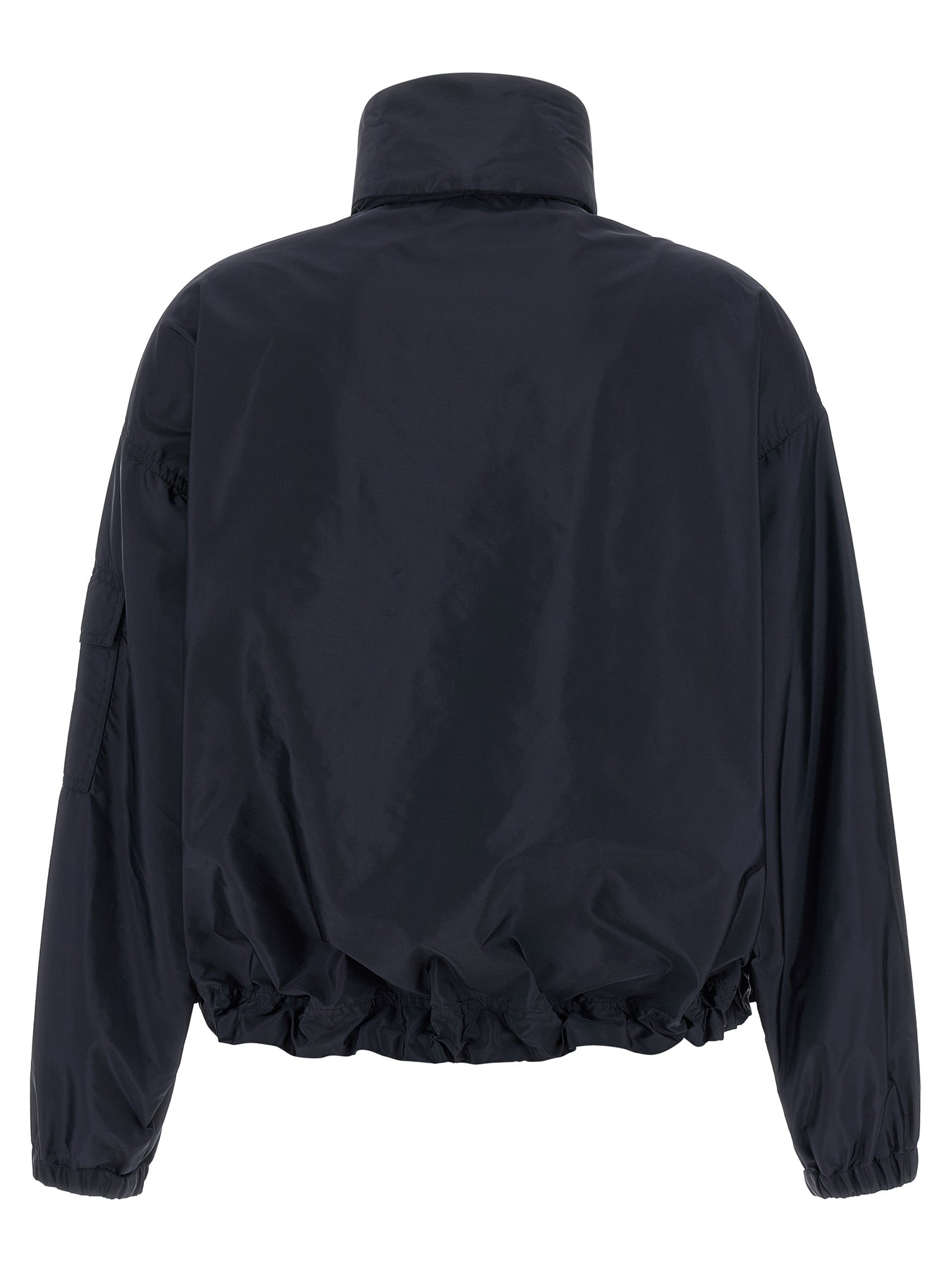 Hooded Windbreaker Jacket by Moncler for women in nylon blue features an stylish silhouette, showcasing a sophisticated hooded neckline and performance-driven pockets, hooded & windproof for a premium, stylish look.