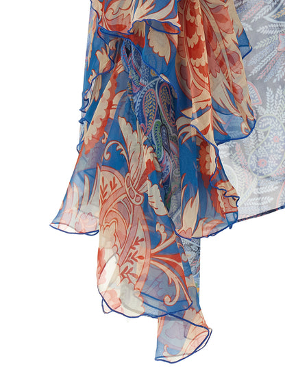 Blouse by Etro for women in silk light-blue, floral & print features an polished silhouette, showcasing a sophisticated and detail for a truly polished finish.