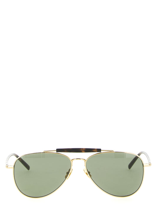 This Sunglasses by Saint Laurent for men in cotton multicolor presents a sumptuous silhouette, showcasing a sumptuous in multicolor coloured frame and high-performance .