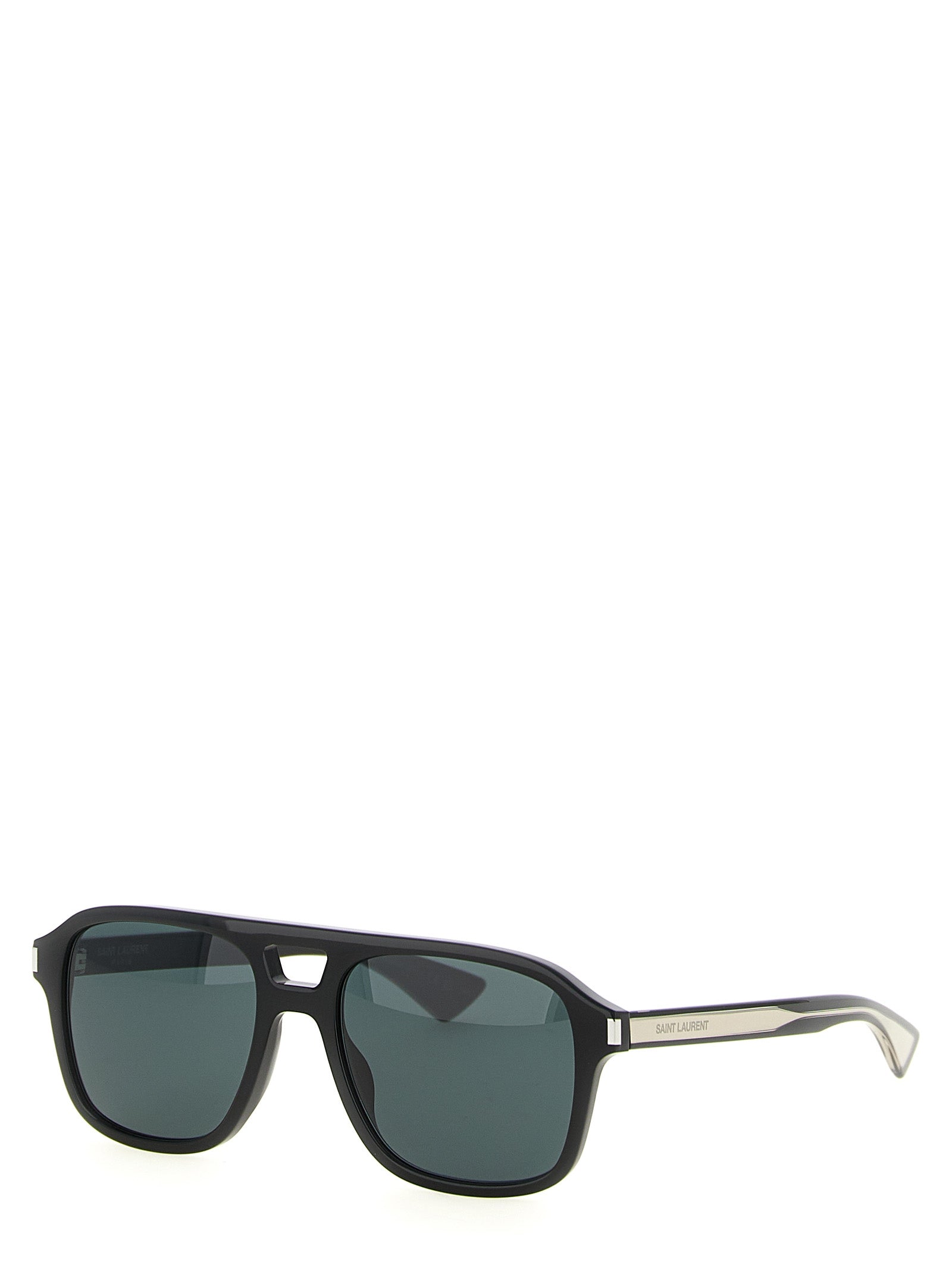 Sunglasses by Saint Laurent for men in denim cotton and black & signature presents a enviable silhouette, featuring black coloured frame and aviator frame design with for a enviable look.