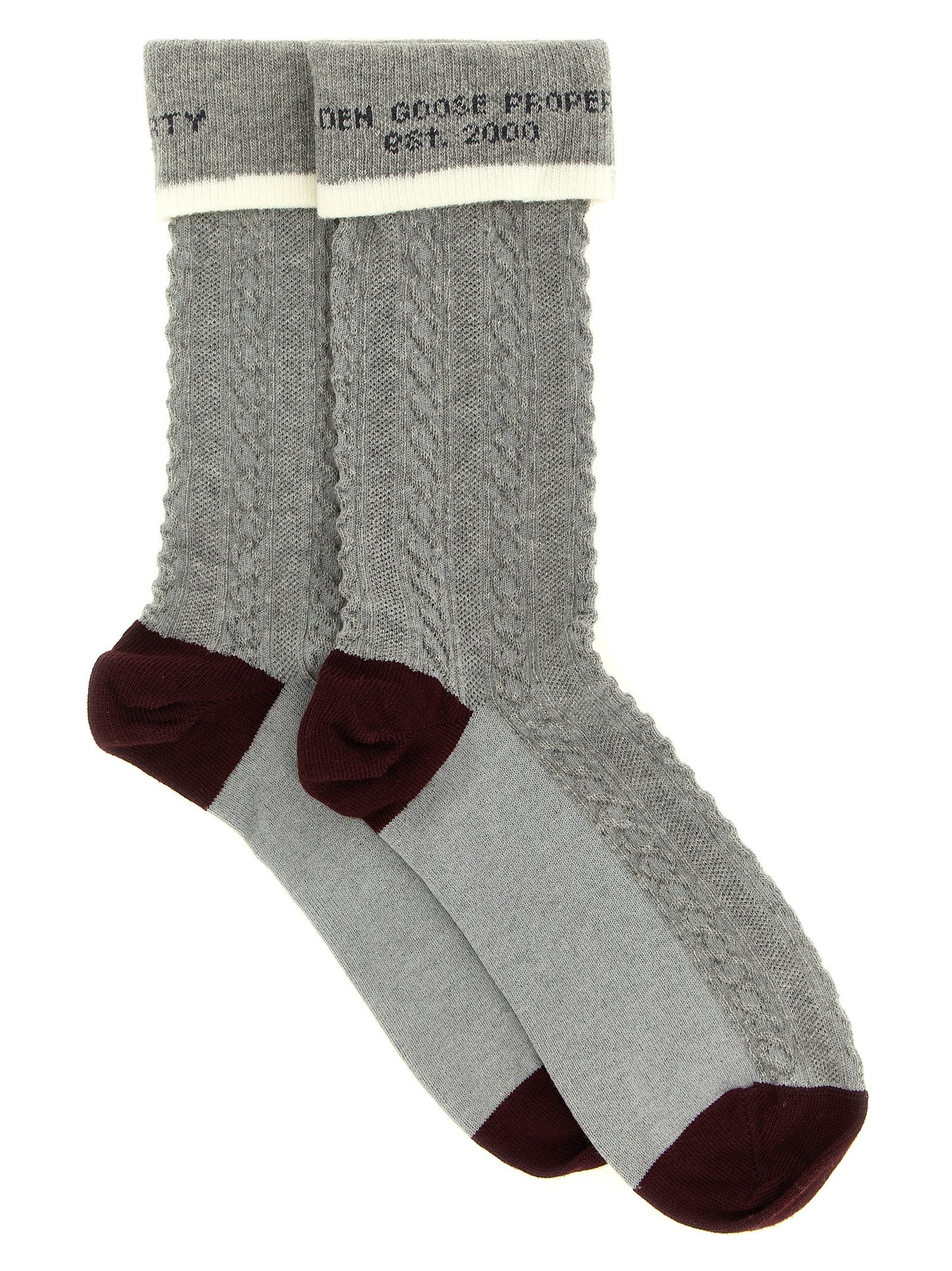 Hosiery by Golden Goose for women in stretch polyamide cotton gray, patterned & jacquard features a nuanced finish, elegantly showcasing the sophisticated Women's Stretch Polyamide Cotton Hosiery design with a nuanced fit and refined style.