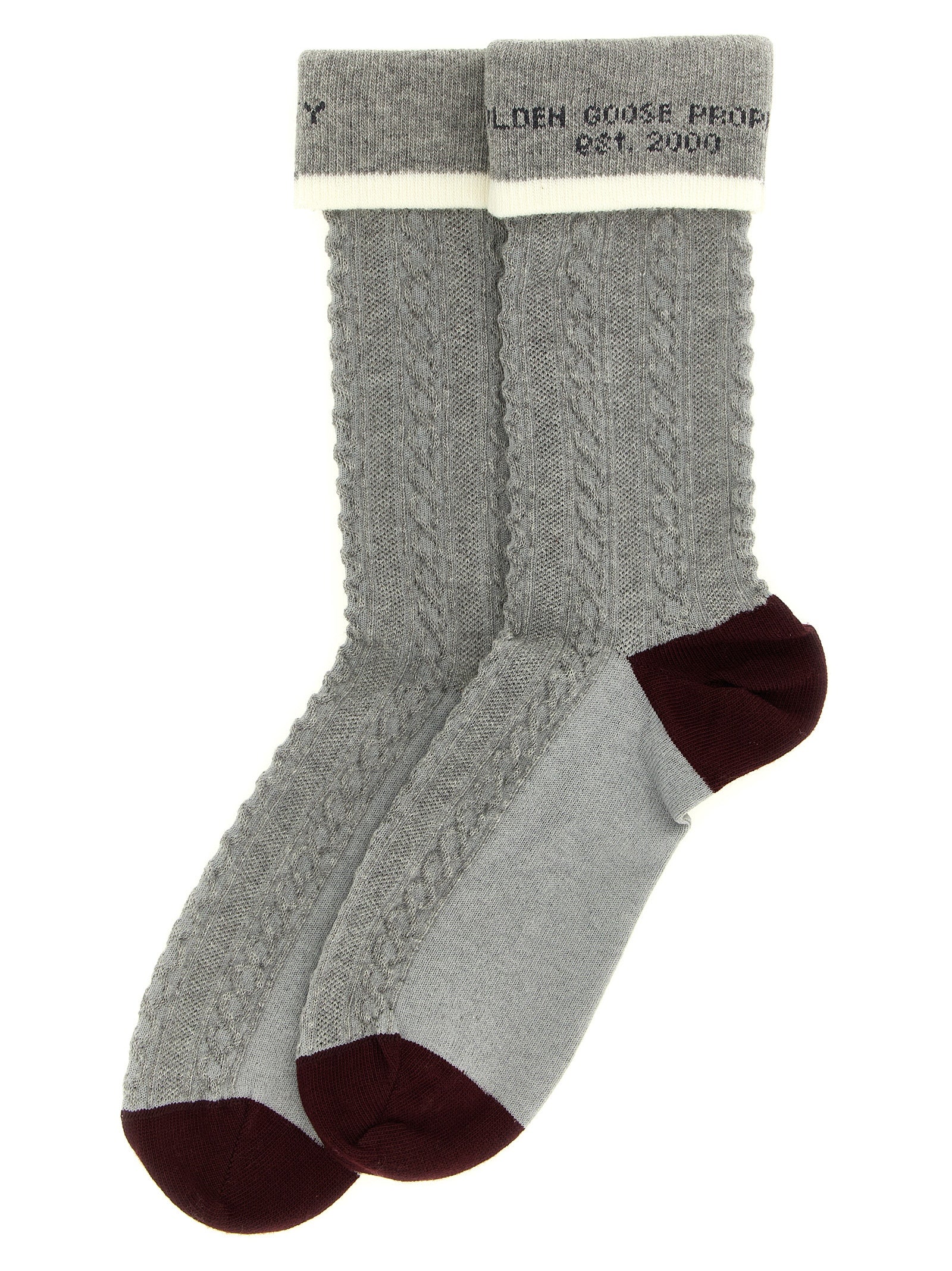 Hosiery by Golden Goose for women in stretch polyamide cotton gray, patterned & jacquard presents a cute silhouette, seamless in its construction and perfectly capturing the refined essence of Women's Stretch Polyamide Cotton Hosiery with a cute finish.