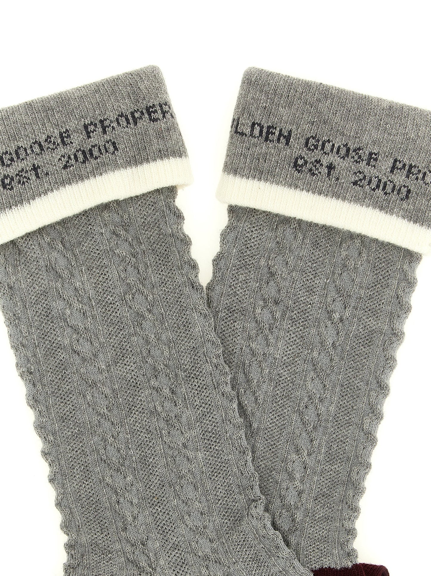 Hosiery by Golden Goose for women in stretch polyamide cotton gray, patterned & jacquard features a flawless finish that elevates the Women's Stretch Polyamide Cotton Hosiery design with a flawless aesthetic.