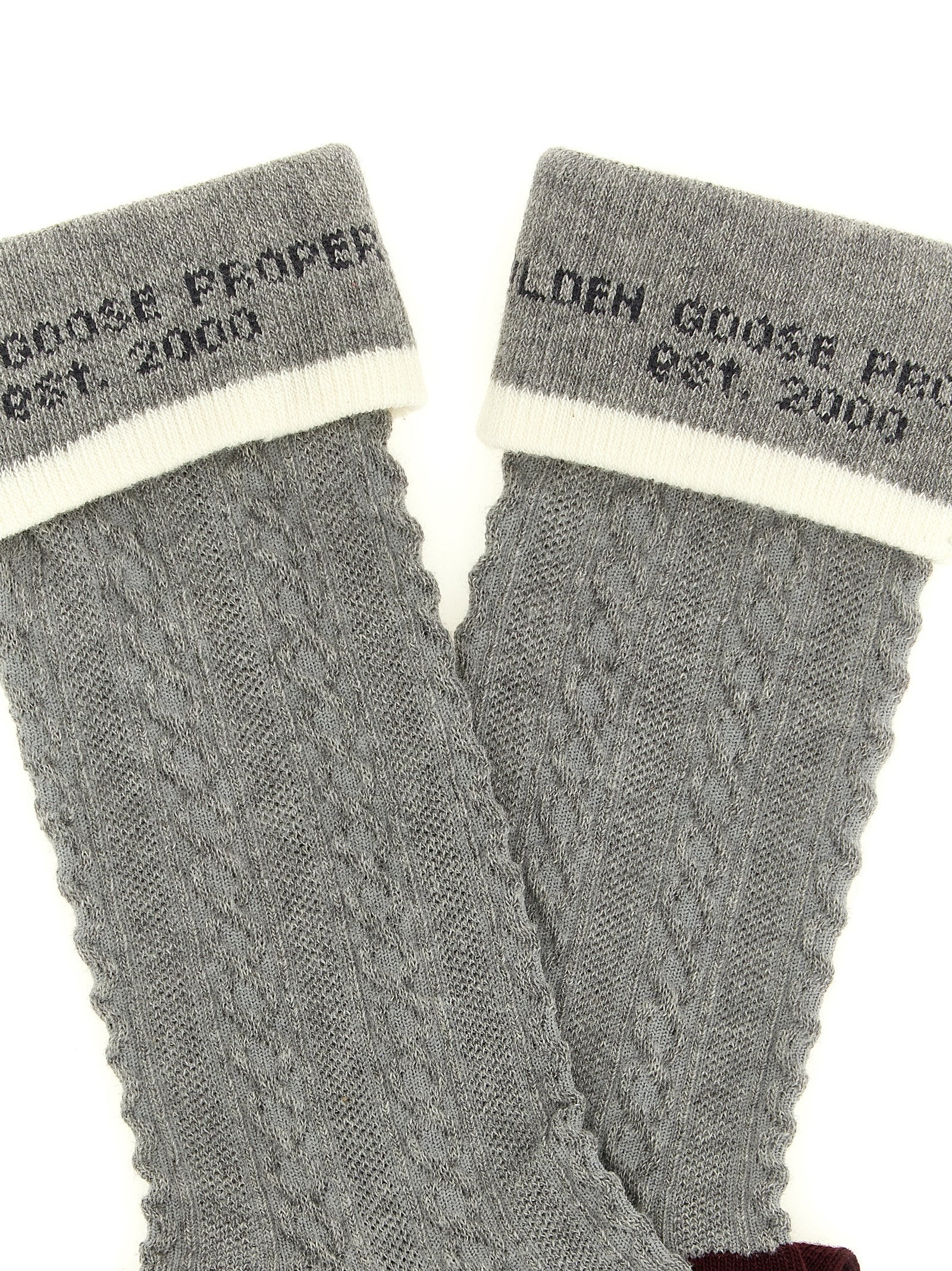 Hosiery by Golden Goose for women in stretch polyamide cotton gray, patterned & jacquard features a flawless finish that elevates the Women's Stretch Polyamide Cotton Hosiery design with a flawless aesthetic.
