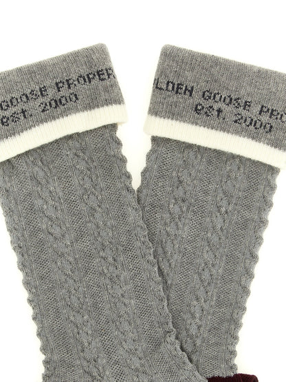 Hosiery by Golden Goose for women in stretch polyamide cotton gray, patterned & jacquard features a flawless finish that elevates the Women's Stretch Polyamide Cotton Hosiery design with a flawless aesthetic.