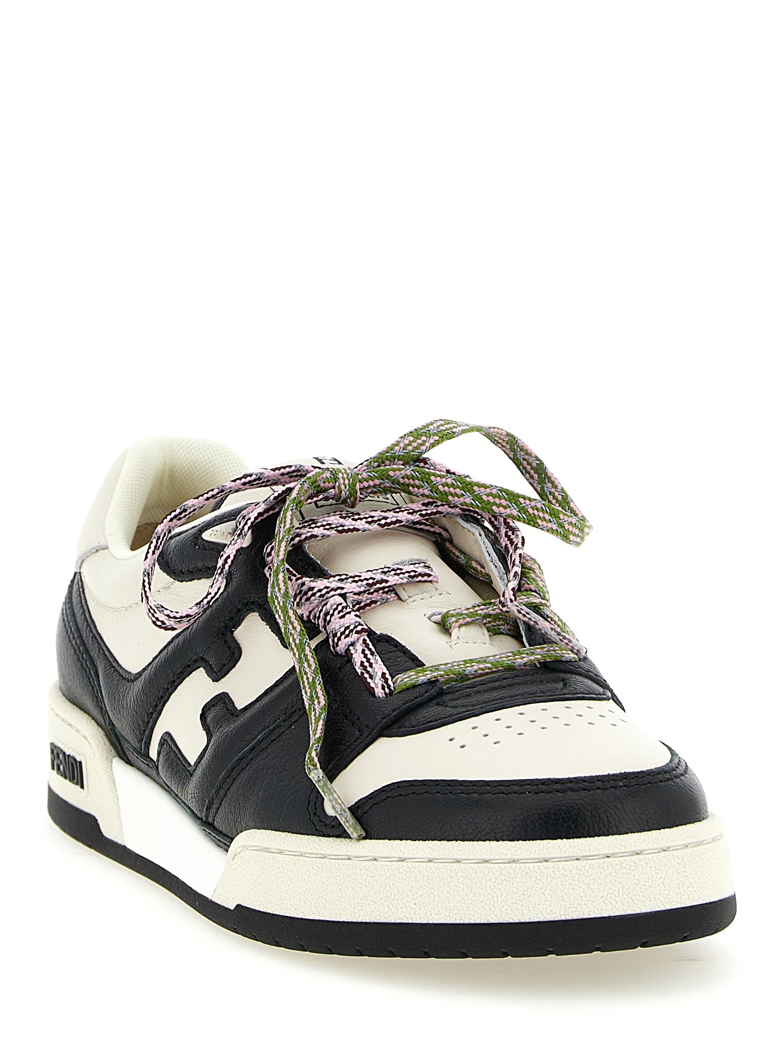 Athletic Sneakers by Fendi for women in calfskin leather bicolour, black & white presents a sleek silhouette, perfectly capturing the athletic style essence of Women's Athletic Calfskin Leather Sneakers with its sleek design and premium finish.
