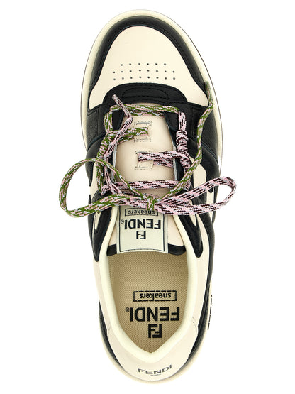 Athletic Sneakers by Fendi for women in calfskin leather bicolour, black & white showcases an impeccable silhouette, defined by an impeccable athletic style design that perfectly captures the essence of the Women's Athletic Calfskin Leather Sneakers.