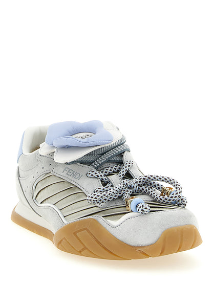 Athletic Sneakers Fendi women suede calfskin leather & satin gray & patterned featuring a avant-garde Pulse Women's Athletic Suede Calfskin Leather & Satin Sneakers design with a avant-garde athletic style for a refined finish.