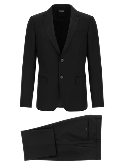 This Pant Suit by ZEGNA for men in viscose mohair wool black presents a discerning silhouette, featuring a sophisticated and a discerning for a refined and polished look.