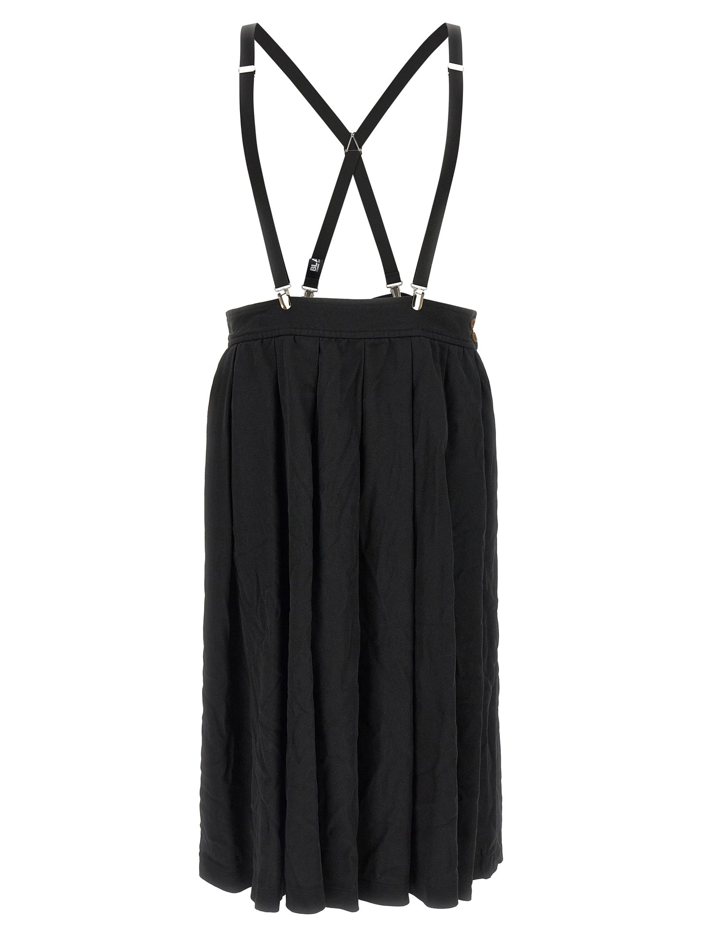 Skirt by Comme Des Garçons for unisex in polyester black showcases a dramatic silhouette, artfully capturing the essence of the Unisex Flared Polyester Skirt in a dramatic midi cut for a refined look.