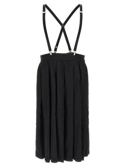 Skirt by Comme Des Garçons for unisex in polyester black showcases a dramatic silhouette, artfully capturing the essence of the Unisex Flared Polyester Skirt in a dramatic midi cut for a refined look.