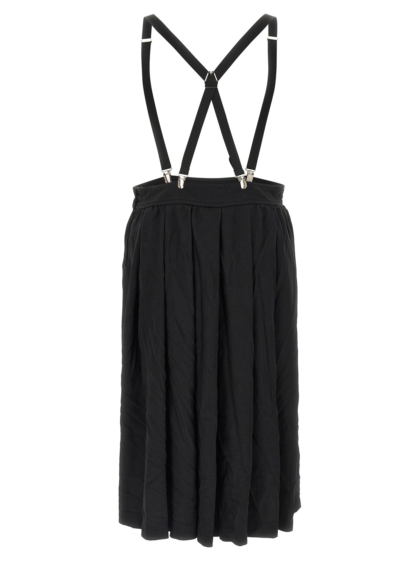 Skirt by Comme Des Garçons for unisex in polyester black features a sublime silhouette, showcasing the sublime design of the Unisex Flared Polyester Skirt in a sophisticated midi.