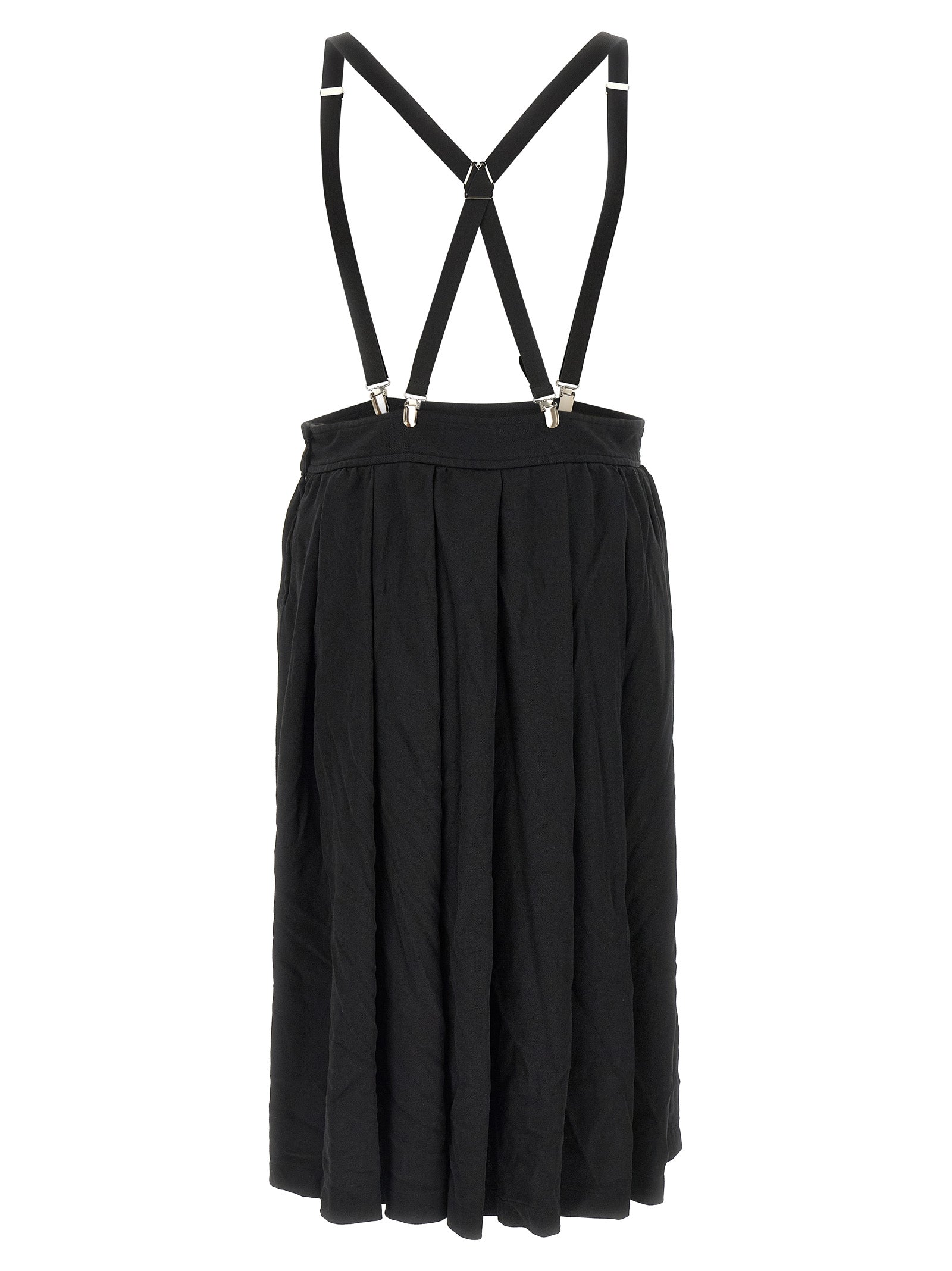 Skirt by Comme Des Garçons for unisex in polyester black features a sublime silhouette, showcasing the sublime design of the Unisex Flared Polyester Skirt in a sophisticated midi.