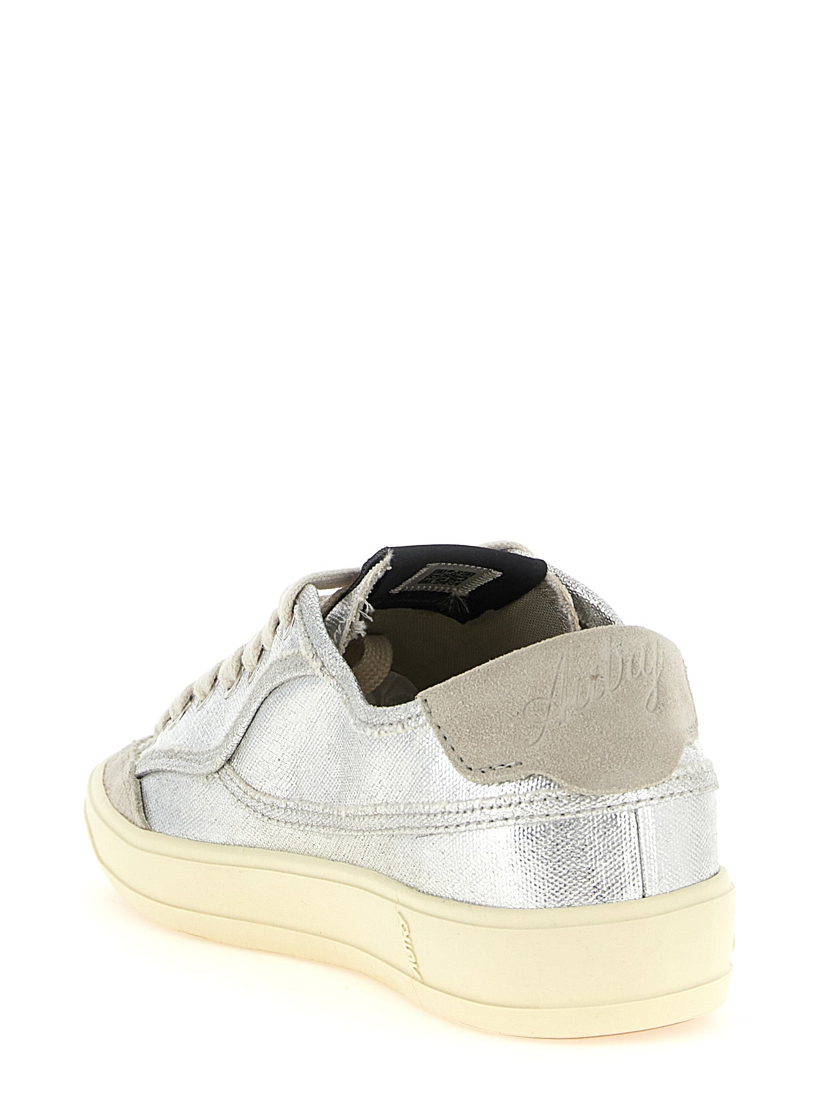 Sneakers by Autry for women in suede leather & canvas silver features an timeless silhouette from the Women's Low Top Suede Leather & Canvas Sneakers collection, showcasing a signature low-top style with an timeless finish.