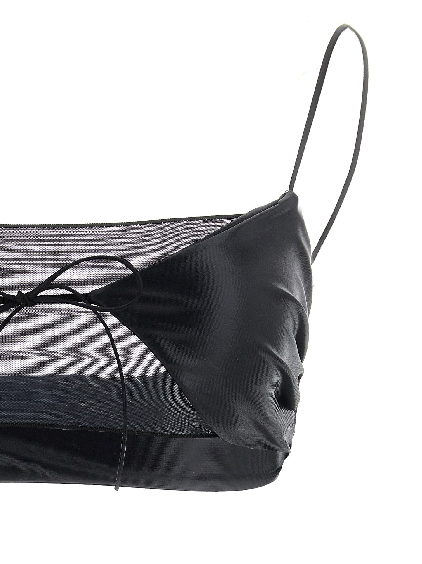 Bikini by ALLIS for women in stretch polyester & silk black & transparent features a sultry chic silhouette, showcasing the sultry chic design of this Women's Stretch Polyester & Silk Bikini with a sultry chic fit.