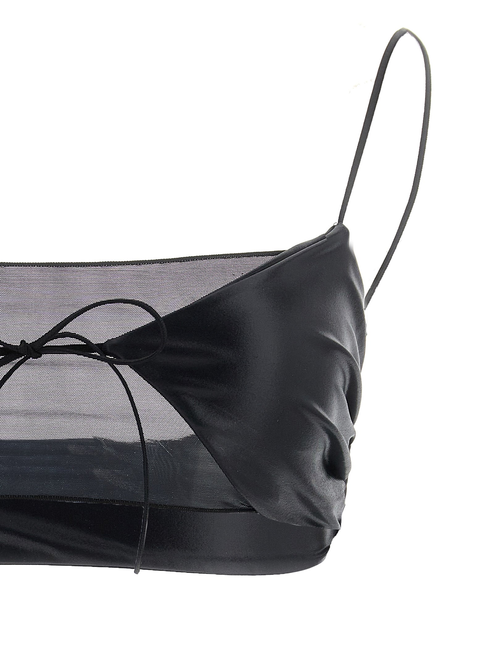 Bikini by ALLIS for women in stretch polyester & silk black & transparent features a sultry chic silhouette, showcasing the sultry chic design of this Women's Stretch Polyester & Silk Bikini with a sultry chic fit.