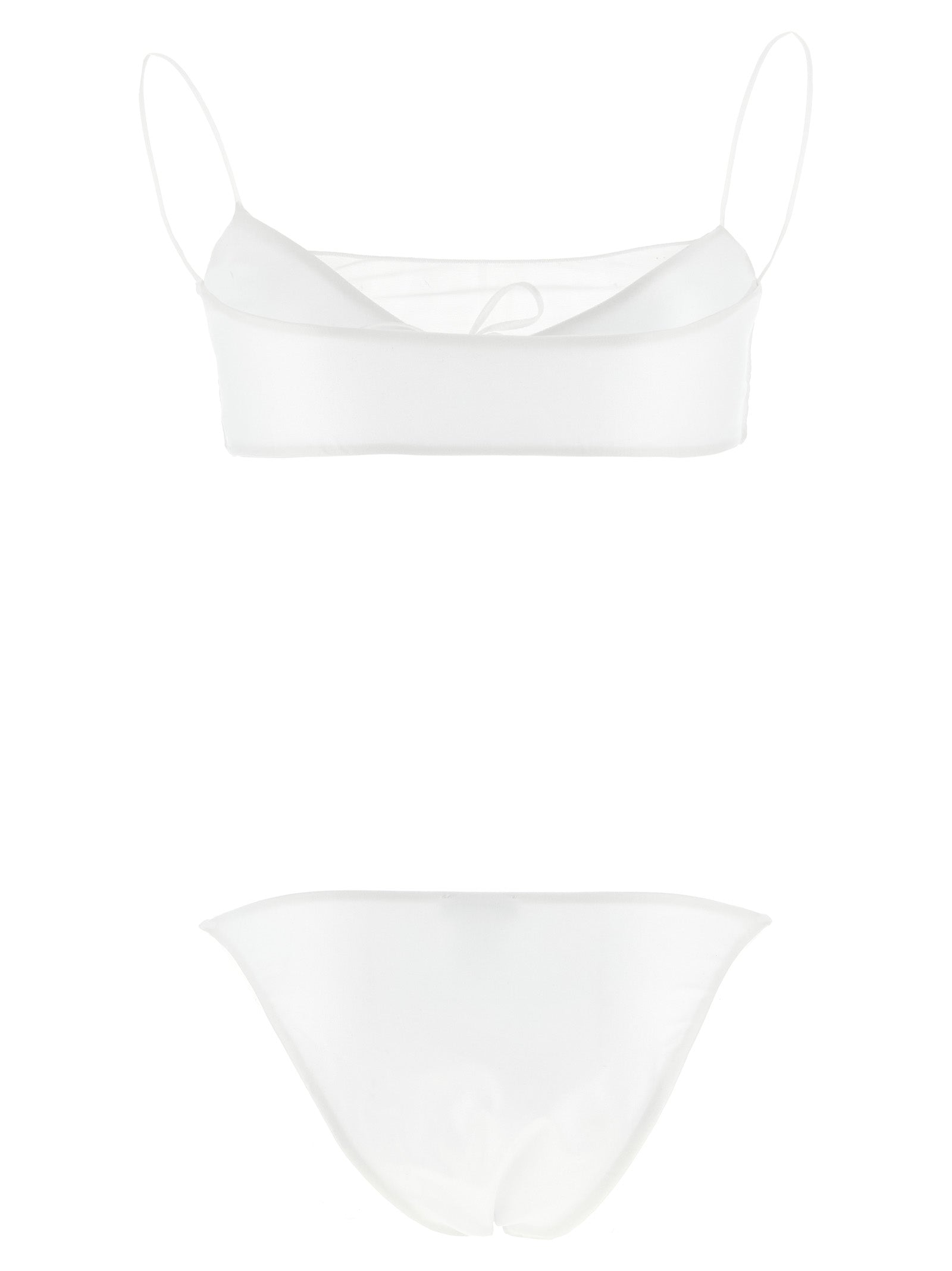 Bikini by ALLIS for women in stretch polyester & silk transparent & white features a sultry chic silhouette, showcasing the sultry chic design of this Women's Stretch Polyester & Silk Bikini with a sultry chic fit.