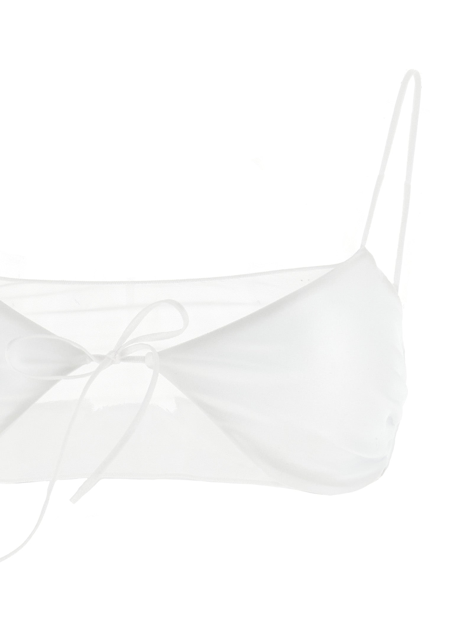 Bikini by ALLIS for women in stretch polyester & silk transparent & white features an riviera chic silhouette that beautifully encapsulates the signature aesthetic of the Women's Stretch Polyester & Silk Bikini.