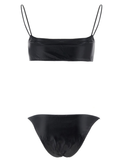 Bikini by ALLIS for women in silk & polyester black presents a provocative silhouette, artfully capturing the essence of the provocative Women's Silk & Polyester Bikini design for a sophisticated look.
