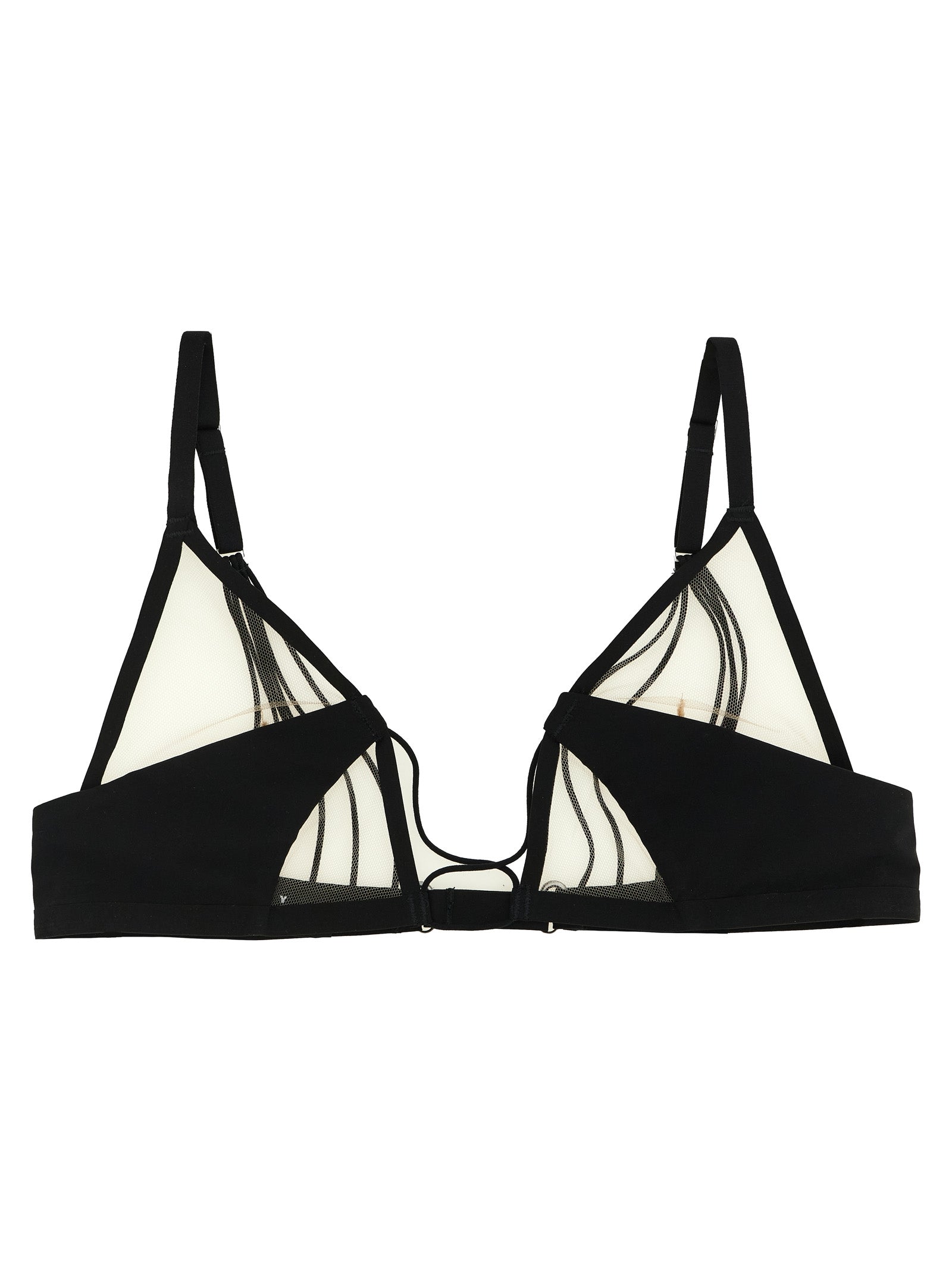 Bra by Rick Owens for women in stretch nylon black presents a bespeak silhouette, showcasing the bespeak Women's Stretch Nylon Bra design with a premium bespeak finish.