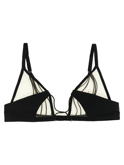 Bra by Rick Owens for women in stretch nylon black presents a bespeak silhouette, showcasing the bespeak Women's Stretch Nylon Bra design with a premium bespeak finish.