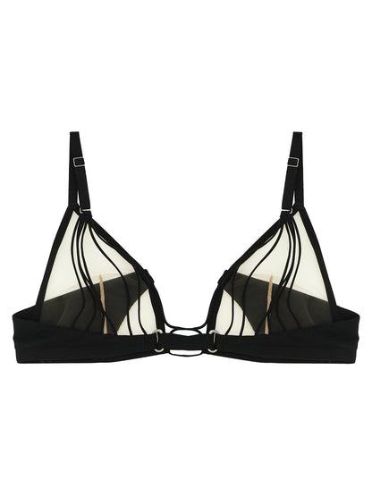 Bra by Rick Owens for women in stretch nylon and black showcases a cute silhouette, artfully capturing the essence of Women's Stretch Nylon Bra with its cute design and meticulous finish.