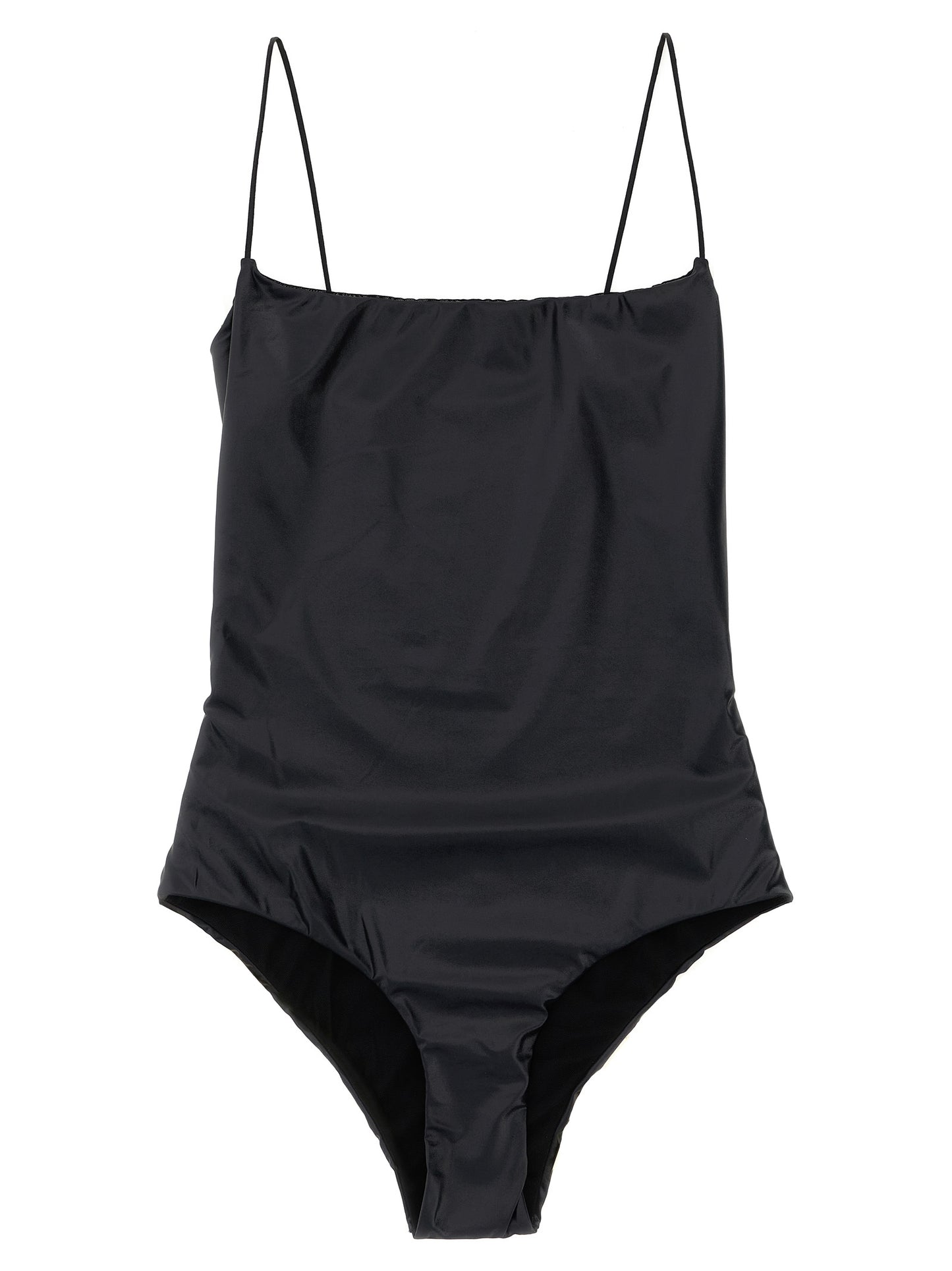 One-Piece Swimsuit by ALLIS for women in stretch polyester satin black & transparent showcases a couture inspired silhouette from the Waves Women's Stretch Polyester Satin One-Piece Swimsuit collection, featuring a couture inspired cut designed for a couture inspired and couture inspired poolside look.