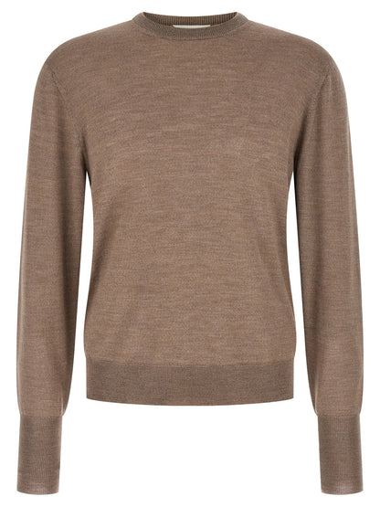 Cardigan by MA'RY'YA for men in cashmere modacrylic merino wool blend gray presents a textural silhouette, artfully finished with a textural wrap crew neckline and long-sleeve for a sophisticated, textural look.