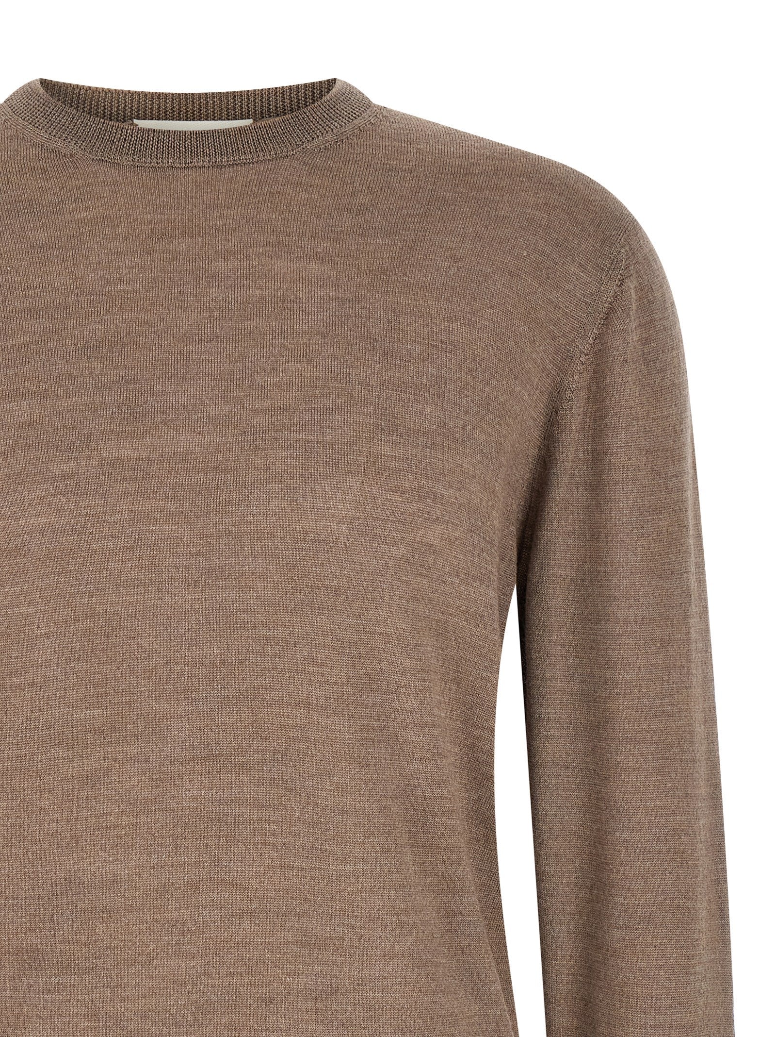 Cardigan by MA'RY'YA for men in cashmere modacrylic merino wool blend gray features a nuanced silhouette with a refined wrap crew neckline and nuanced detailing for a sophisticated look.