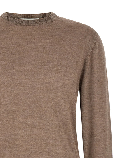 Cardigan by MA'RY'YA for men in cashmere modacrylic merino wool blend gray features a nuanced silhouette with a refined wrap crew neckline and nuanced detailing for a sophisticated look.