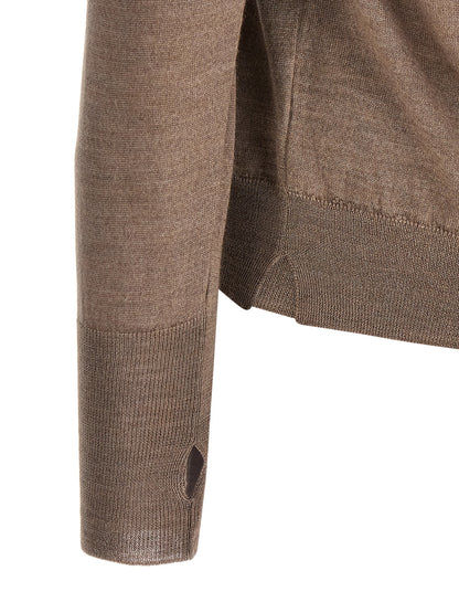 Cardigan by MA'RY'YA for men in cashmere modacrylic merino wool blend gray features an crisp silhouette, showcasing a sophisticated and detail for a truly crisp finish.
