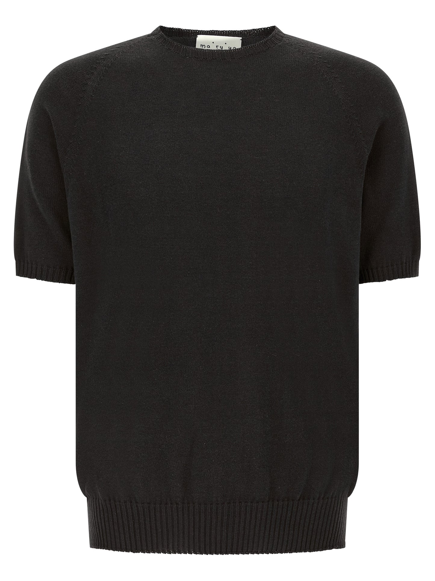 Cardigan by MA'RY'YA for men in modacrylic & cotton black showcases a captivating silhouette, artfully detailed with a captivating and crew neckline for a truly sophisticated captivating look.