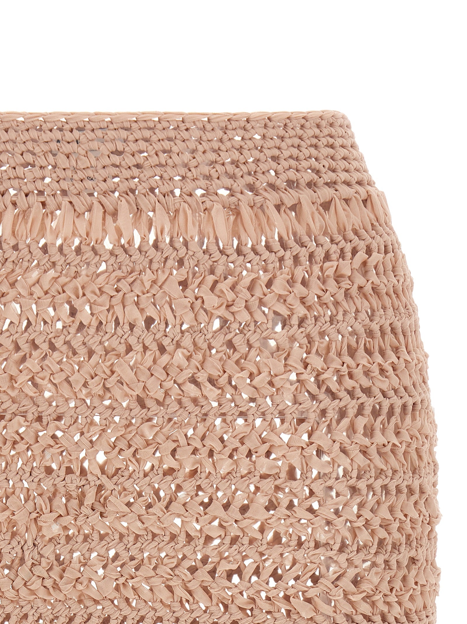 Skirt by ALLIS for women in stretch polyester multicolor, pink & transparent features an relaxed-yet-refined silhouette that elegantly showcases the Emma Women's Stretch Polyester Skirt design and sophisticated midi.