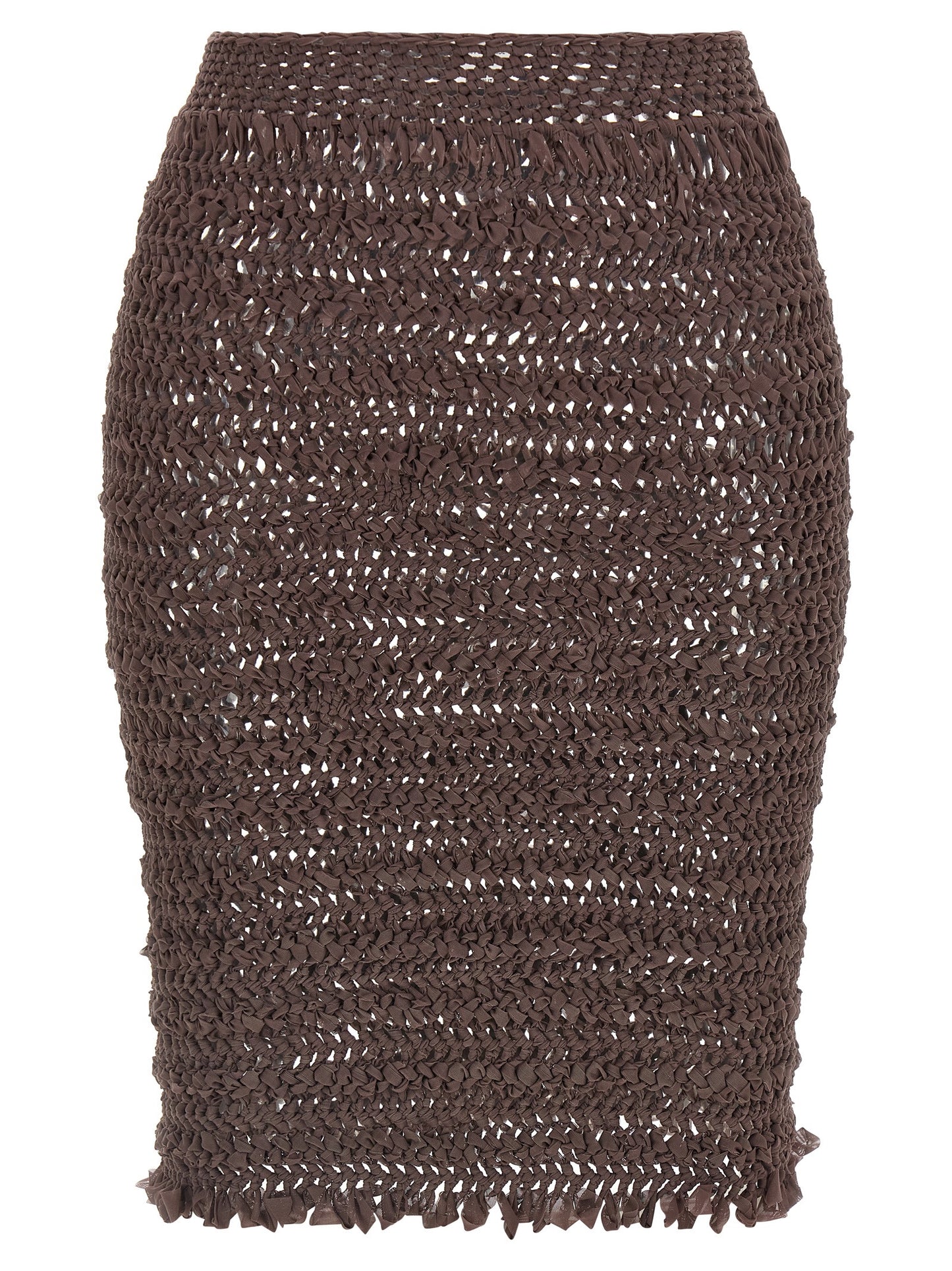 ALLIS Emma Women's Stretch Polyester Skirt - Brown Transparent